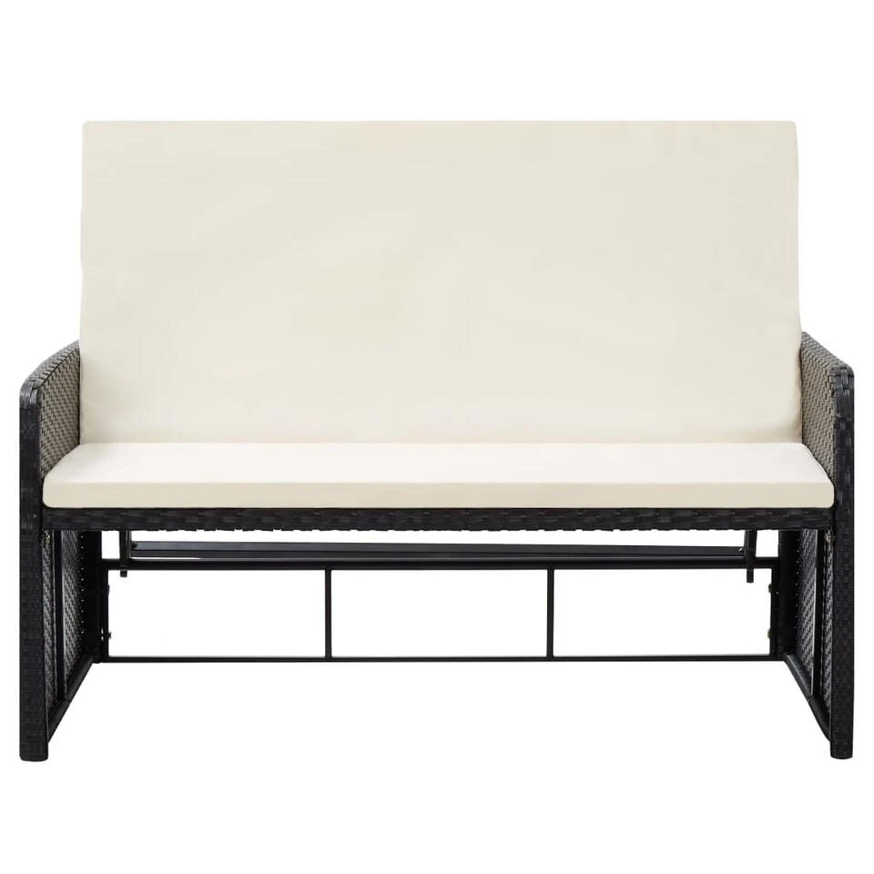 VidaXL 2-delige Loungeset Met Kussens Poly Rattan Zwart 5 VidaXL 2-delige Loungeset Met Kussens Poly Rattan Zwart - Afbeelding 3