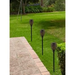 Merkloos Tuinfakkel - Zwart - Solar - Vlameffect - Ovaal - 78 Cm -Populair Tuinmeubilair 1000000518 0103