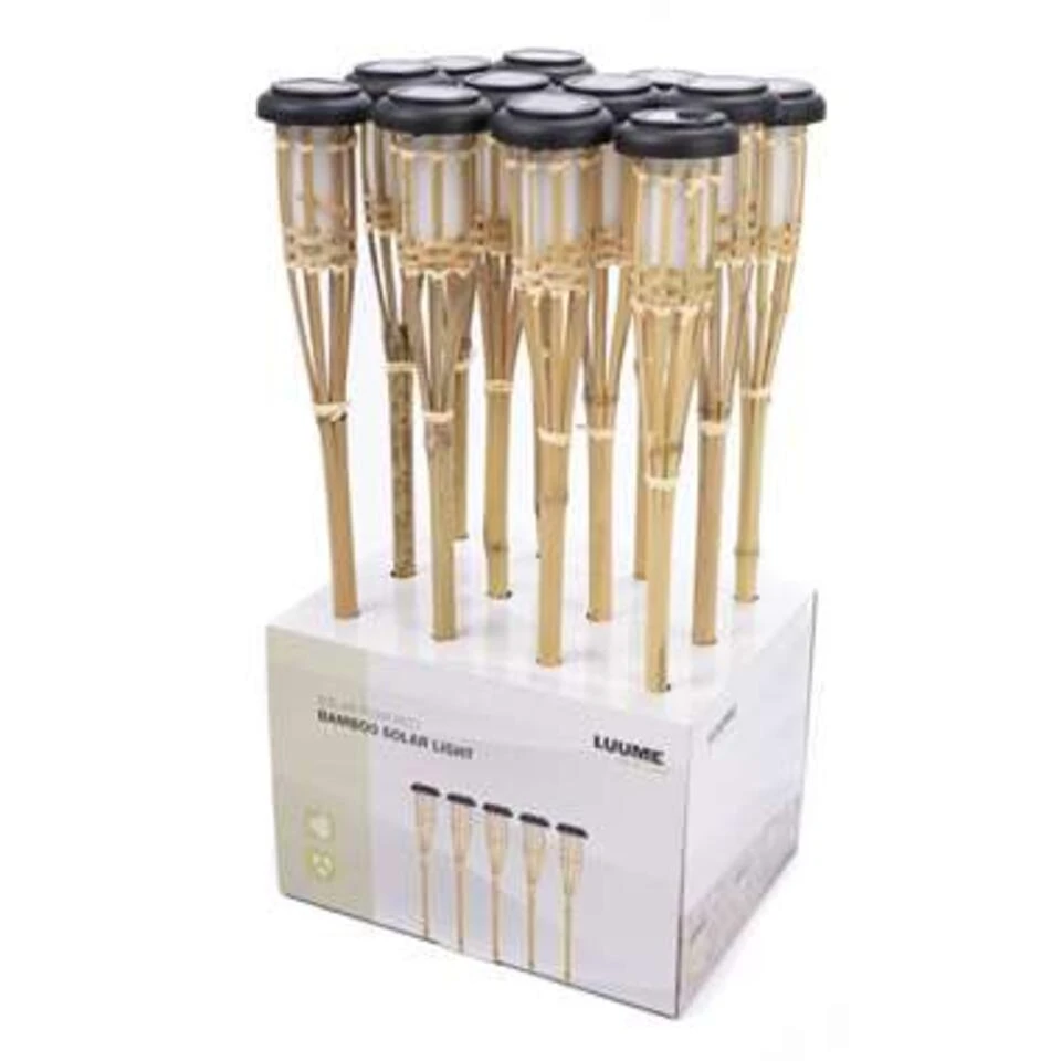 Merkloos Tuinfakkel - Solar - Bamboe - 26 Cm 4 Merkloos Tuinfakkel - Solar - Bamboe - 26 Cm - Afbeelding 2