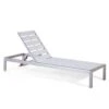 Beliani Tuinligstoel NARDO - Wit Kunsthout, Aluminium -Populair Tuinmeubilair 1000000652