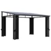 VidaXL Prieel Met Gordijn 405x294x244 Cm Antraciet -Populair Tuinmeubilair 1000001297