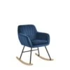 Beliani Schommelstoel LIARUM - Blauw Fluweel 1 Beliani Schommelstoel LIARUM - Blauw Fluweel -Populair Tuinmeubilair 1000001749