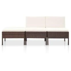 VidaXL 3-delige Loungeset Met Kussens Poly Rattan Bruin 8 VidaXL 3-delige Loungeset Met Kussens Poly Rattan Bruin -Populair Tuinmeubilair 1000002841 0102