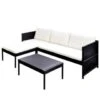 VidaXL 3-delige Loungeset Met Kussens Poly Rattan Zwart -Populair Tuinmeubilair 1000002983