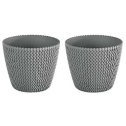 Prosperplast Bloempot Splofy - Lichtgrijs - Voor Buiten - 30 Cm -Populair Tuinmeubilair 1000003106 0101