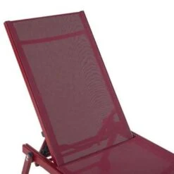 Beliani Tuinligstoel PORTOFINO - Rood Aluminium, Textiel -Populair Tuinmeubilair 1000003155 0101