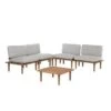 Beliani FRASCATI Loungeset - Acaciahout - Grijs - 6-delig -Populair Tuinmeubilair 1000003828