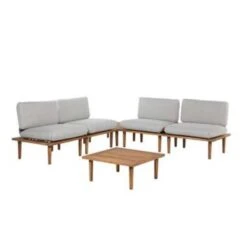Beliani FRASCATI Loungeset - Acaciahout - Grijs - 6-delig