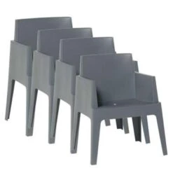 Garden Impressions Box Tuinstoel Antraciet The Original - 4 Stuks
