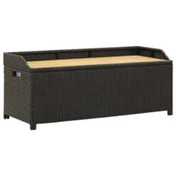 VidaXL Tuinopbergbank 120 Cm Poly Rattan Zwart