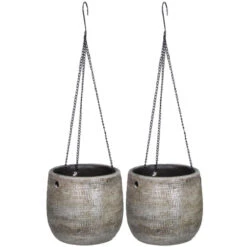 Floran Bloempot - Hangend - Industrieel Wit - 18 Cm -Populair Tuinmeubilair 1000005156 0102