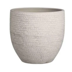 Mica Decorations Bloempot - Lichtgrijs - Terracotta - 24 X 22 Cm