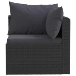 VidaXL 3-delige Loungeset Met Kussens Poly Rattan Zwart -Populair Tuinmeubilair 1000005425 0103