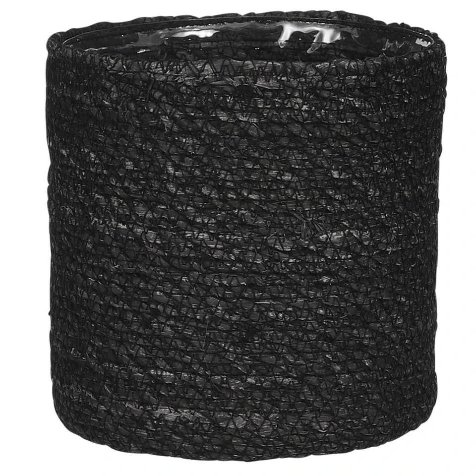 Mica Decorations Bloempot - Rotan - Zwart - Jute - 16 X 16 Cm 3 Mica Decorations Bloempot - Rotan - Zwart - Jute - 16 X 16 Cm