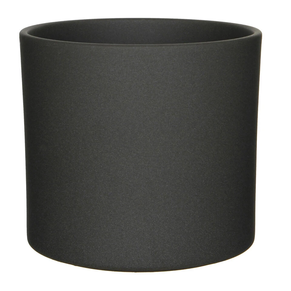 Mica Decorations Bloempot - Donkergrijs - Mat - Keramiek - 28 X 26 Cm 3 Mica Decorations Bloempot - Donkergrijs - Mat - Keramiek - 28 X 26 Cm