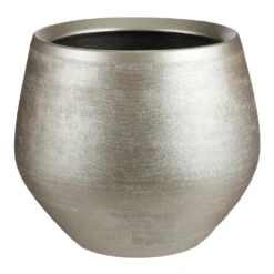 Mica Decorations Bloempot - Goudkleurig - Keramiek - 29 X 25 Cm