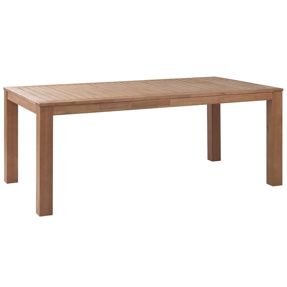 Beliani Eettafel MONSANO - Lichte Houtkleur Eucalyptushout 3 Beliani Eettafel MONSANO - Lichte Houtkleur Eucalyptushout