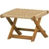 WOOOD Tuinvoetenbank Ruit Lois - Hout - Naturel - 34x45x44 -Populair Tuinmeubilair 1000013725