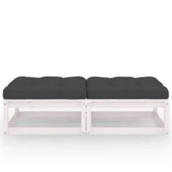 VidaXL Tuinvoetenbanken 2 St Met Kussens Massief Grenenhout -Populair Tuinmeubilair 1000035718 0101