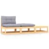 VidaXL 3-delige Loungeset Met Kussens Massief Grenenhout -Populair Tuinmeubilair 1000035723