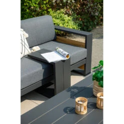 Garden Impressions Nika Hoek Loungebank - Donker Grijs -teak Look -Populair Tuinmeubilair 1000042593 0104