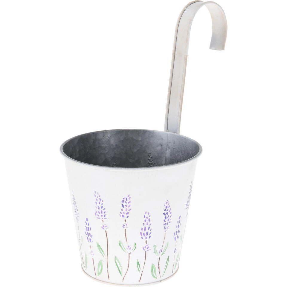 Merkloos Plantenpot Met Ophanghaak - Zink - Creme Wit - 14 X 13 X 26 Cm 3 Merkloos Plantenpot Met Ophanghaak - Zink - Creme Wit - 14 X 13 X 26 Cm