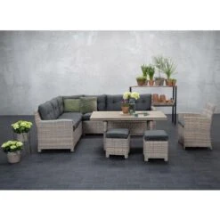 Garden Impressions Alaska Lounge Dining Set Links - Vintage Willow -Populair Tuinmeubilair 1000052373 0102