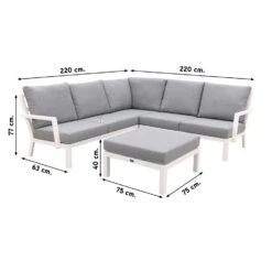 VDG Rockford Aluminium Loungeset Wit - 4-delig 8 VDG Rockford Aluminium Loungeset Wit - 4-delig -Populair Tuinmeubilair 1000053084 0102