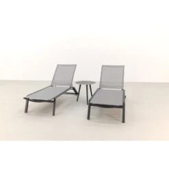VDG Cairns Ligbedden + Bijzettafel Brasilia - Antraciet -Populair Tuinmeubilair 1000054163 0101