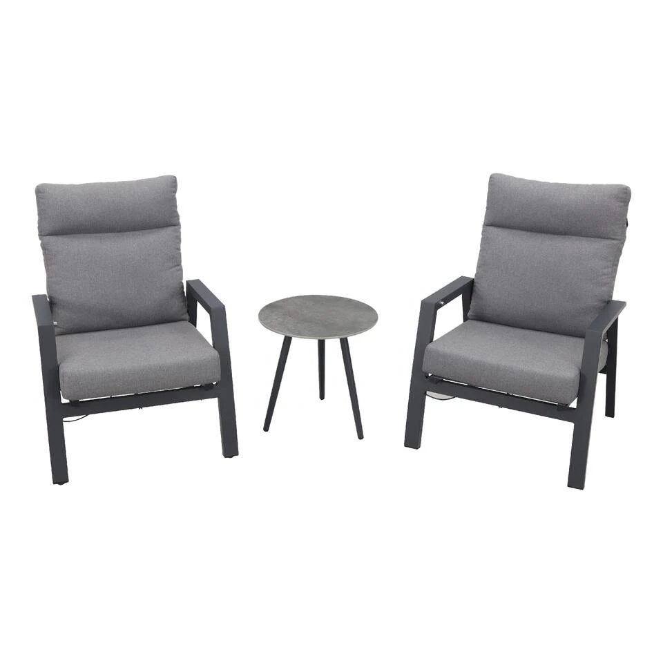 VDG Azoren/Brasilia Verstelbare Loungestoelen - Koffietafel - 3-delig 3 VDG Azoren/Brasilia Verstelbare Loungestoelen - Koffietafel - 3-delig