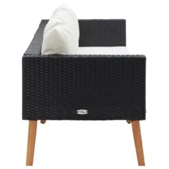 VidaXL Tuinbank 3-zits Met Kussens Poly Rattan Zwart 7 VidaXL Tuinbank 3-zits Met Kussens Poly Rattan Zwart -Populair Tuinmeubilair 1000056788 0102