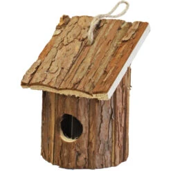 Boon Vogelhuisje - Bruin - Hout - Nestkastje Kleine Vogels - 16 Cm