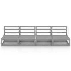 VidaXL Tuinbank 4-zits Massief Grenenhout Grijs -Populair Tuinmeubilair 1000060785 0102