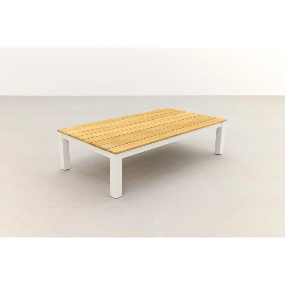 VDG Mindo Loungetafel 150x75 Cm. - Alu/Teak - White 5 VDG Mindo Loungetafel 150x75 Cm. - Alu/Teak - White - Afbeelding 3