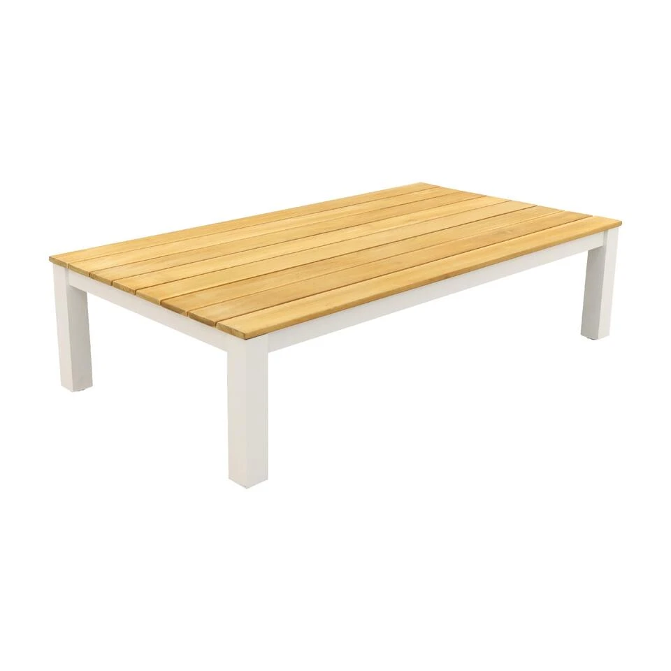 VDG Mindo Loungetafel 150x75 Cm. - Alu/Teak - White 3 VDG Mindo Loungetafel 150x75 Cm. - Alu/Teak - White