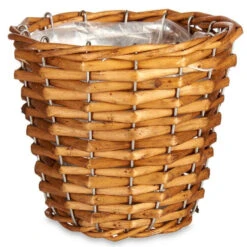 IBERGARDEN Plantenpot -mand - Gevlochten Riet - 15 X 15 X 14 Cm