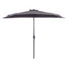 Beliani Halfronde Parasol GALATI - Grijs Polyester 2 Beliani Halfronde Parasol GALATI - Grijs Polyester -Populair Tuinmeubilair 1000069782