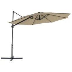 Beliani Cantilever Parasol SAVONA II - Beige Polyester