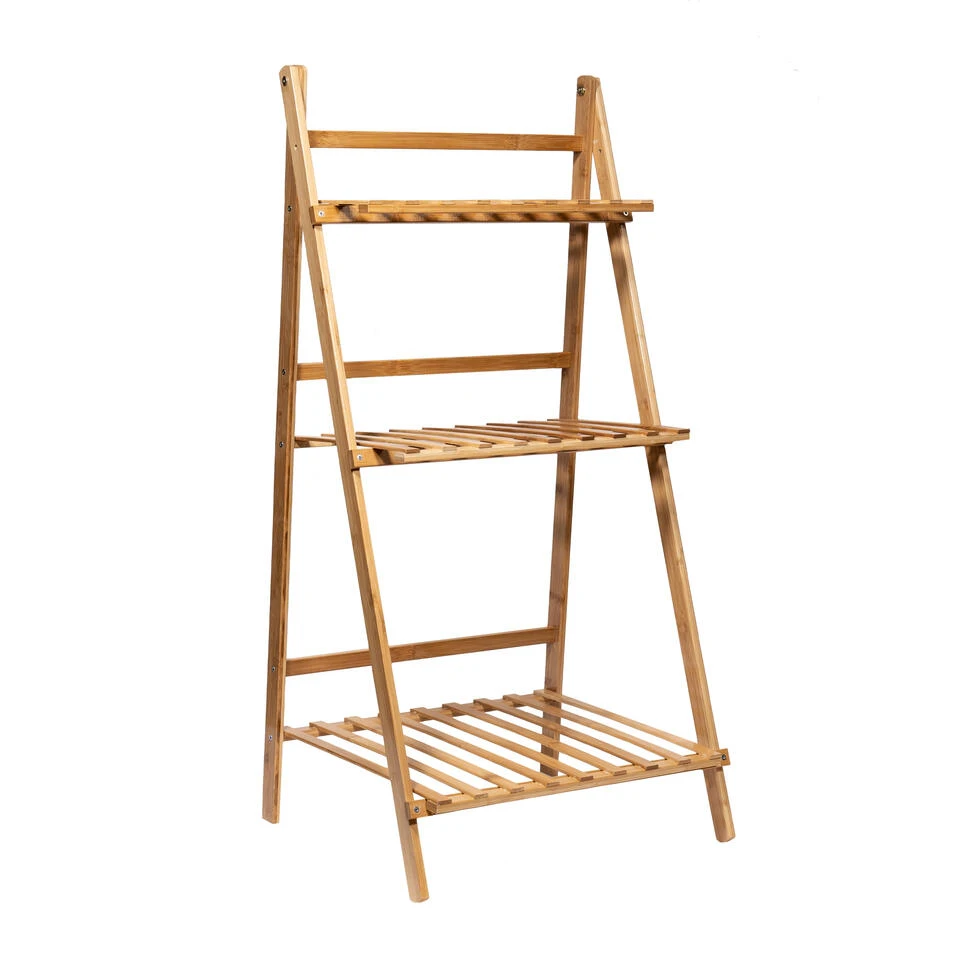 QUVIO Plantentrapje (3 Treden) Bamboe - Bruin 3 QUVIO Plantentrapje (3 Treden) Bamboe - Bruin