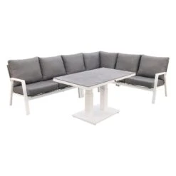 VDG Azoren Lounge Diningset Rechts - White (tafelhoogte Verstelbaar)