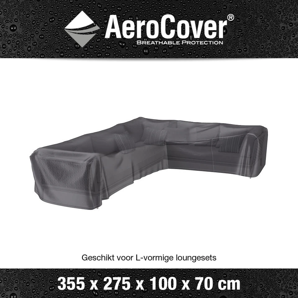 Aerocover Loungesethoes L-vorm 355x275 Cm - Rechts 4 Aerocover Loungesethoes L-vorm 355x275 Cm - Rechts - Afbeelding 2