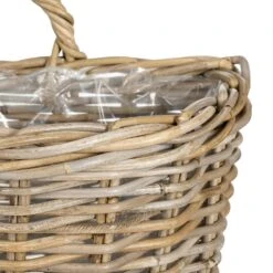 Mica Decorations Marcia Plantenmand Muurhanger - Set Van 2 - Rotan -Populair Tuinmeubilair 1000077540 0101