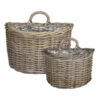 Mica Decorations Marcia Plantenmand Muurhanger - Set Van 2 - Rotan -Populair Tuinmeubilair 1000077540