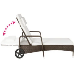 Tectake - Wicker Ligbed – Oudbruin - Afmetingen 200 X 70 X 33 Cm -Populair Tuinmeubilair 1000077838 0102