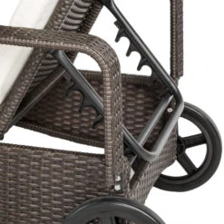 Tectake - Wicker Ligbed – Oudbruin - Afmetingen 200 X 70 X 33 Cm -Populair Tuinmeubilair 1000077838 0103