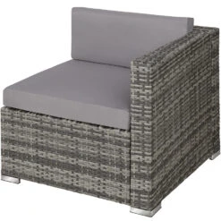 Tectake - Loungeset Milaan - Wicker - Grijs 9 Tectake - Loungeset Milaan - Wicker - Grijs -Populair Tuinmeubilair 1000077854 0103