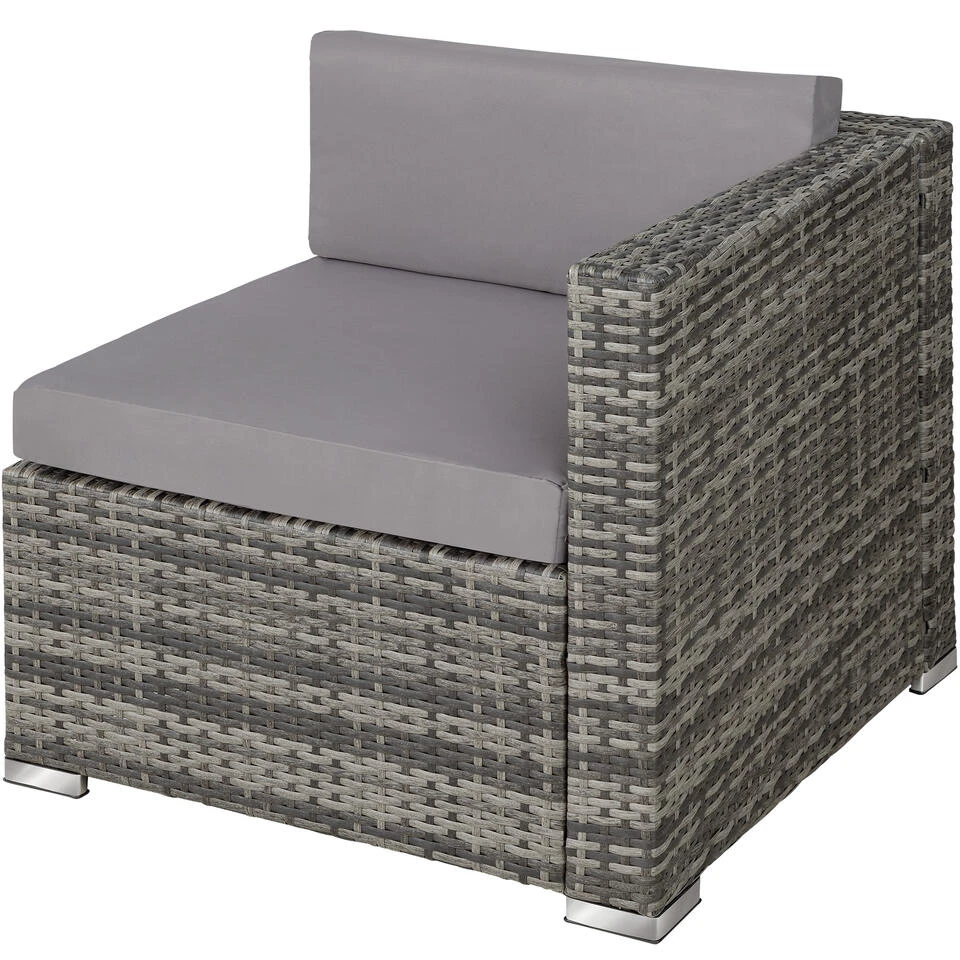 Tectake - Loungeset Milaan - Wicker - Grijs 6 Tectake - Loungeset Milaan - Wicker - Grijs - Afbeelding 4