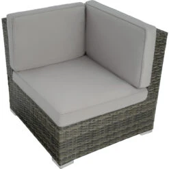 Tectake - Loungeset Venetië - Wicker - Grijs -Populair Tuinmeubilair 1000077868 0103