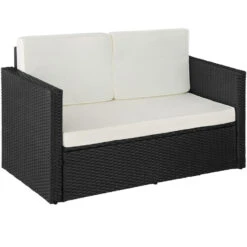 Tectake - Wicker Loungesofa Corfu - Zwart -Populair Tuinmeubilair 1000077884 0103