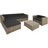 Tectake - Loungeset Milaan - Wicker - Naturel 1 Tectake - Loungeset Milaan - Wicker - Naturel -Populair Tuinmeubilair 1000077898